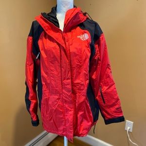 Red/ black The North Face ski jacket